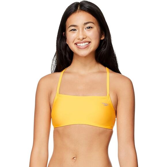 NEW Speedo Women's Swimsuit Top Bikini Strappy Back Demi SMALL - Picture 1 of 3